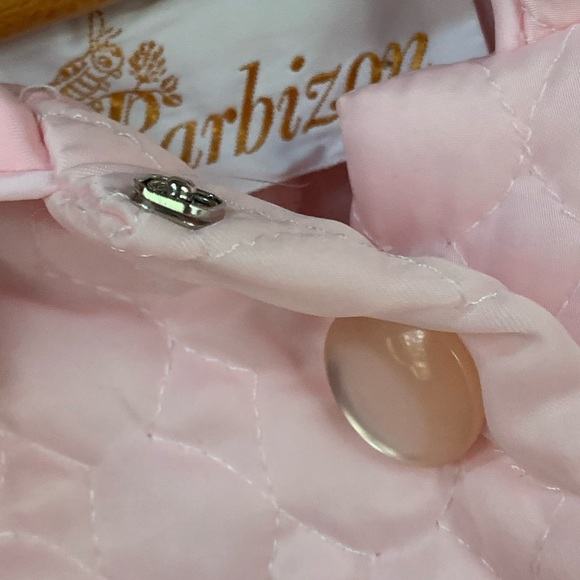 VTG Barbizon Bed Jacket Satin Quilted Robe Button Pink Sleepwear Embroidered - Picture 6 of 7